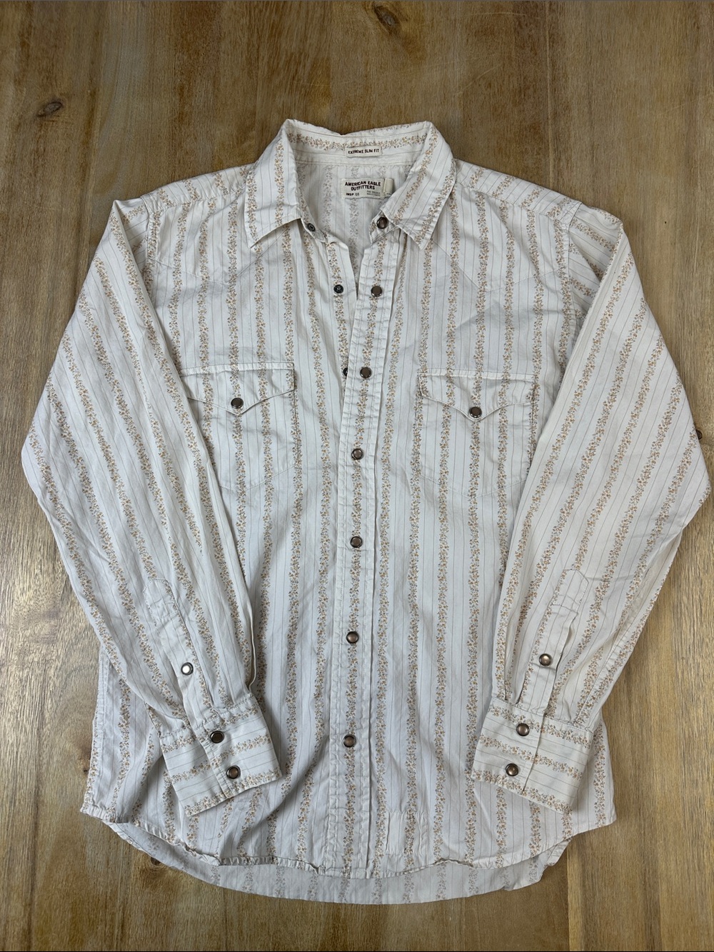 American Eagle Vintage Western Inspired Snap Button-Down Shirt